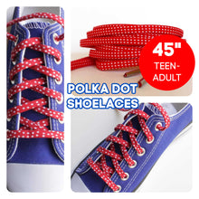 Red Shoelaces - Tiny White Polka Dots - Holiday Laces
