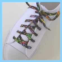 white vans sneaker shoe with fun shoelaces