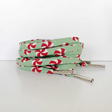 Holiday Shoelaces. Tiny Peppermint Patties. Shoestrings. Festive Fashion. Stocking Stuffers