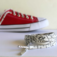Shoelaces Covered in Newspaper Print - Perfect Gift for a Writer, Book Worm and Blogger