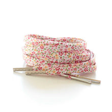 shoelaces covered in tiny flowers