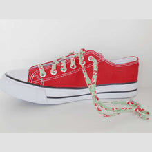 Holiday Shoelaces. Tiny Peppermint Patties. Shoestrings. Festive Fashion. Stocking Stuffers