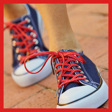 red and white polka dot shoe strings