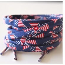 Pinwheel Flags Shoelaces with Metal Tips for July 4th