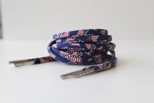 Pinwheel Flags Shoelaces with Metal Tips for July 4th