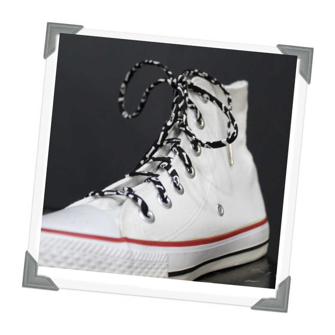 Shoelaces - Black & White Bones - Perfect for Halloween