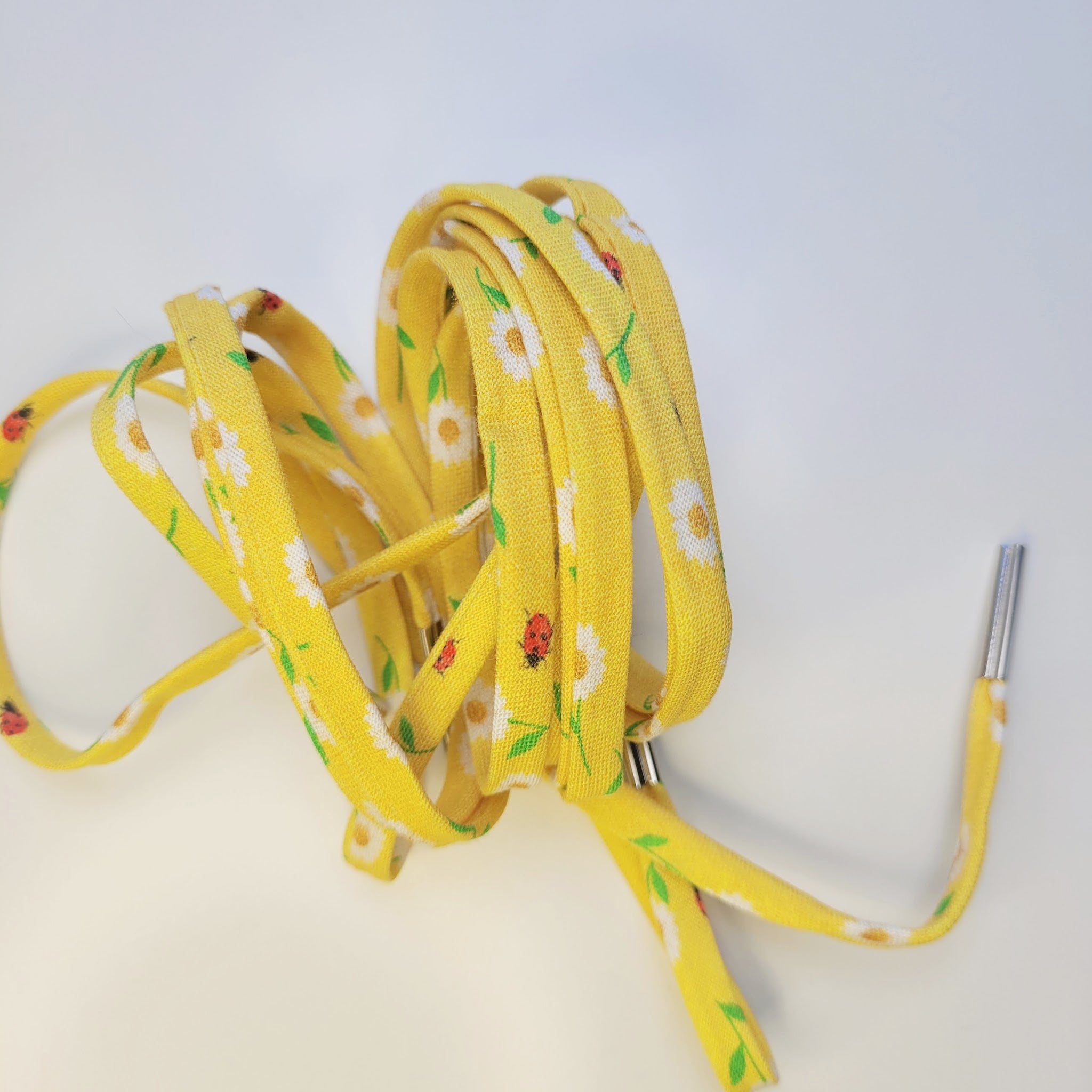 Flowers on Yellow Background Shoelaces - Cute Shoe Laces - Cute Laces