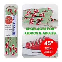 Holiday Shoelaces. Tiny Peppermint Patties. Shoestrings. Festive Fashion. Stocking Stuffers