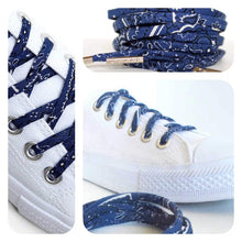 blue bandana laces in white chucks