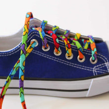 jigsaw puzzle shoestrings in a blue shoe