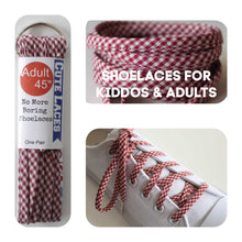 Red and Off White Checkered Gingham Shoelaces