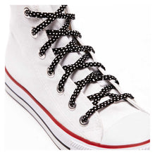 Shoelaces - Black and White Polka Dots