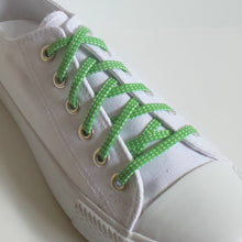 Shoelaces covered in Green Polka Dots - Holiday Laces