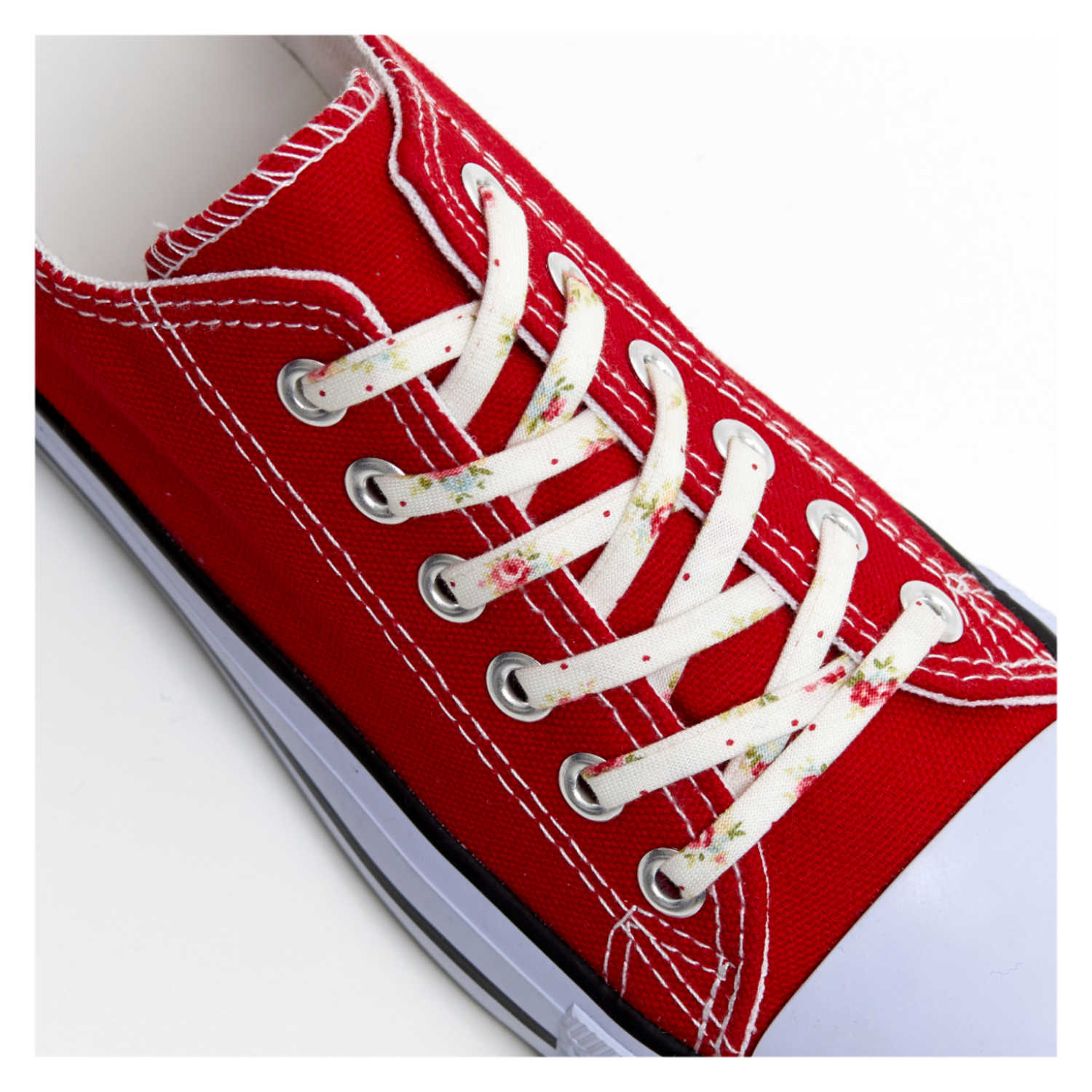 Tiny Roses Shoelaces Bright Fun Shoe Laces made from Fabric Adult