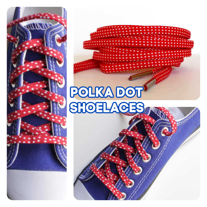fun replacement red polka dot shoelaces